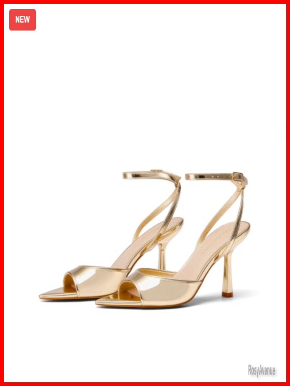 Women's Pointed Toe Stiletto Heeled Sandals Faux Leather Dress Heels
